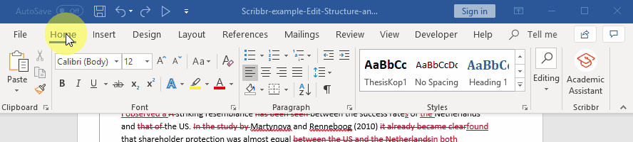 Click for full size Accept all changes Word 2019