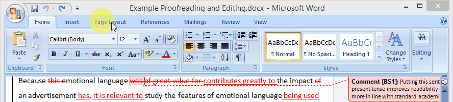 Click for full size Accept changes Word 2007