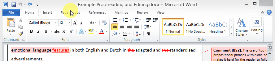 Click for full size Delete comment Word 2010
