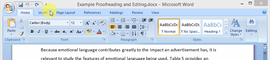 Click for full size Show Track Changes Word 2007