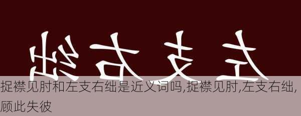 捉襟见肘和左支右绌是近义词吗,捉襟见肘,左支右绌,顾此失彼