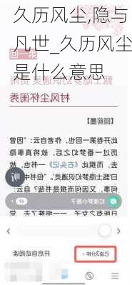 久历风尘,隐与凡世_久历风尘是什么意思