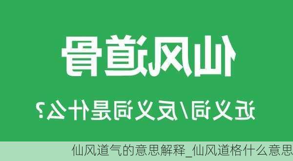 仙风道气的意思解释_仙风道格什么意思