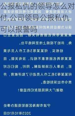 公报私仇的领导怎么对付,公司领导公报私仇可以报警吗