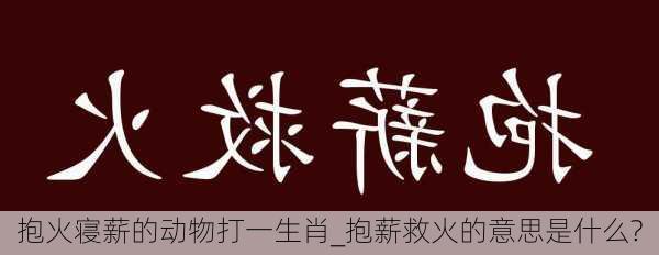 抱火寝薪的动物打一生肖_抱薪救火的意思是什么?