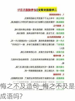 悔之不及造句_悔之不及是成语吗?