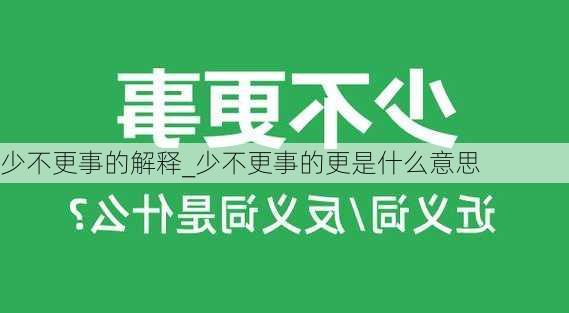 少不更事的解释_少不更事的更是什么意思