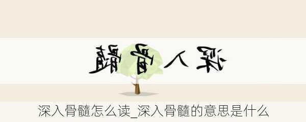 深入骨髓怎么读_深入骨髓的意思是什么