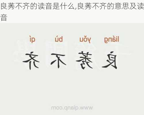 良莠不齐的读音是什么,良莠不齐的意思及读音
