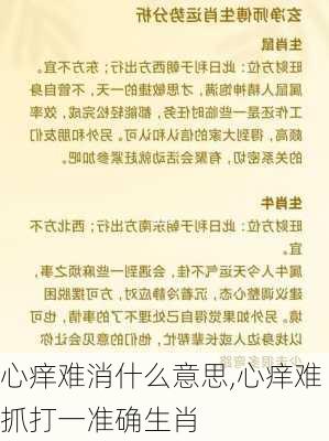 心痒难消什么意思,心痒难抓打一准确生肖