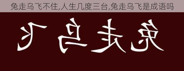 兔走乌飞不住,人生几度三台,兔走乌飞是成语吗