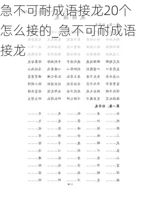 急不可耐成语接龙20个怎么接的_急不可耐成语接龙