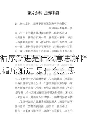 循序渐进是什么意思解释,循序渐进 是什么意思