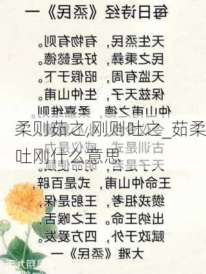 柔则茹之,刚则吐之_茹柔吐刚什么意思