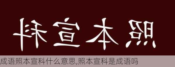 成语照本宣科什么意思,照本宣科是成语吗