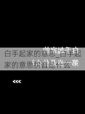 白手起家的意思_白手起家的意思拼音是什么