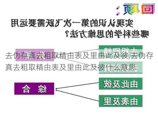 去伪存真去粗取精由表及里由此及彼,去伪存真去粗取精由表及里由此及彼什么意思