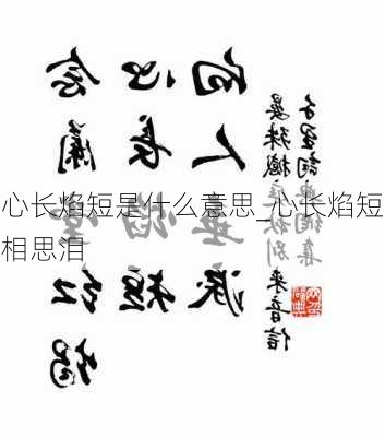 心长焰短是什么意思_心长焰短相思泪