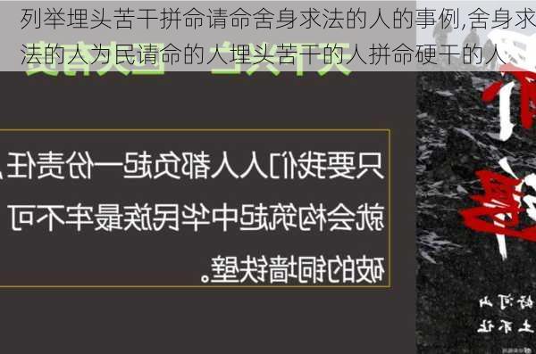 列举埋头苦干拼命请命舍身求法的人的事例,舍身求法的人为民请命的人埋头苦干的人拼命硬干的人