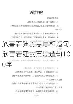 欣喜若狂的意思和造句,欣喜若狂的意思造句100字