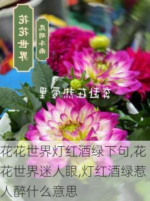 花花世界灯红酒绿下句,花花世界迷人眼,灯红酒绿惹人醉什么意思