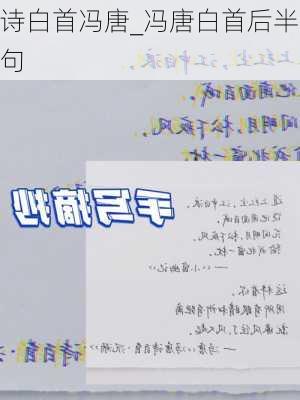 诗白首冯唐_冯唐白首后半句