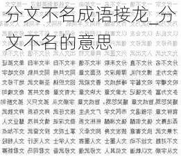 分文不名成语接龙_分文不名的意思