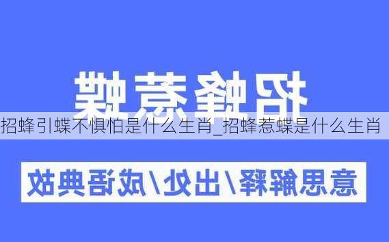 招蜂引蝶不惧怕是什么生肖_招蜂惹蝶是什么生肖