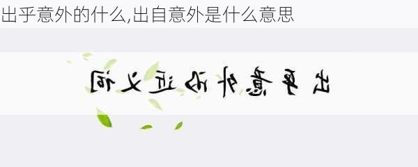 出乎意外的什么,出自意外是什么意思