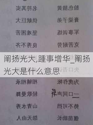 阐扬光大,踵事增华_阐扬光大是什么意思