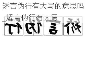 矫言伪行有大写的意思吗_矫言伪行有大写