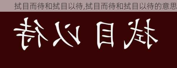 拭目而待和拭目以待,拭目而待和拭目以待的意思