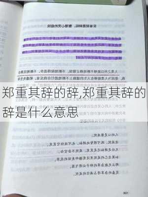 郑重其辞的辞,郑重其辞的辞是什么意思