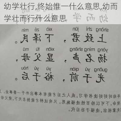 幼学壮行,终始惟一什么意思,幼而学壮而行什么意思