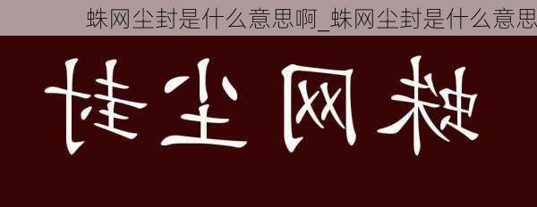 蛛网尘封是什么意思啊_蛛网尘封是什么意思