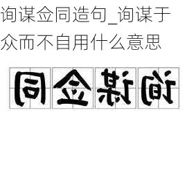 询谋佥同造句_询谋于众而不自用什么意思