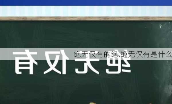 绝无仅有的绝,绝无仅有是什么