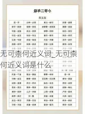 无可柰何近义词_无可柰何近义词是什么