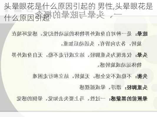 头晕眼花是什么原因引起的 男性,头晕眼花是什么原因引起