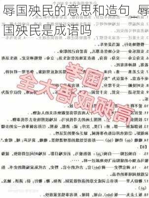 辱国殃民的意思和造句_辱国殃民是成语吗