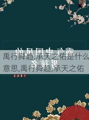 禹行舜趋,承天之佑是什么意思,禹行舜趋,承天之佑