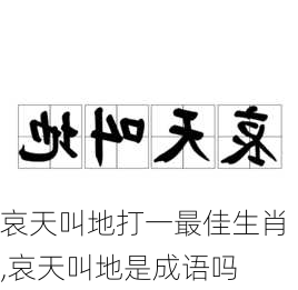 哀天叫地打一最佳生肖,哀天叫地是成语吗