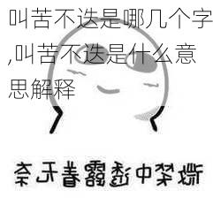 叫苦不迭是哪几个字,叫苦不迭是什么意思解释