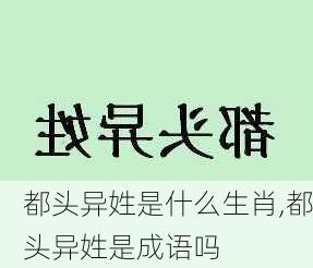 都头异姓是什么生肖,都头异姓是成语吗