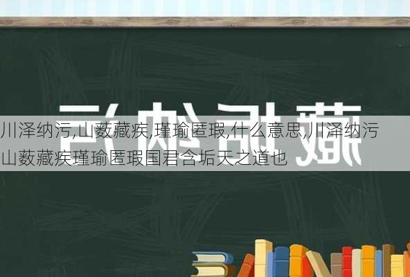 川泽纳污,山薮藏疾,瑾瑜匿瑕,什么意思,川泽纳污山薮藏疾瑾瑜匿瑕国君含垢天之道也