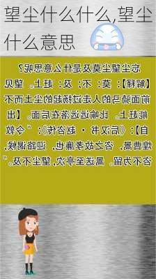 望尘什么什么,望尘什么意思