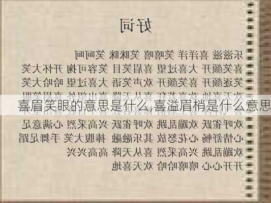 喜眉笑眼的意思是什么,喜溢眉梢是什么意思