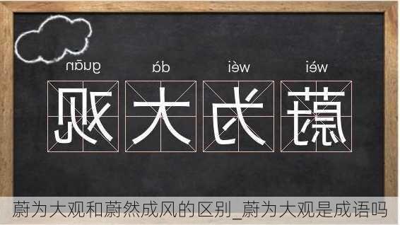 蔚为大观和蔚然成风的区别_蔚为大观是成语吗