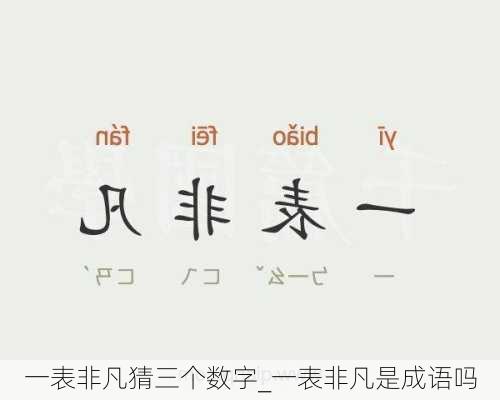 一表非凡猜三个数字_一表非凡是成语吗