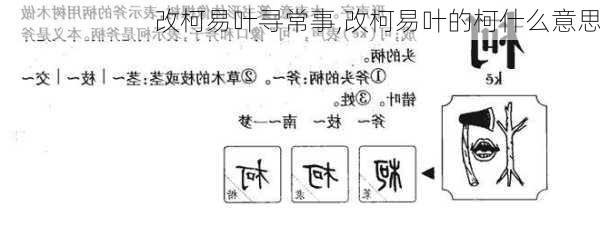 改柯易叶寻常事,改柯易叶的柯什么意思